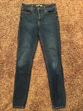 Women's Dark Blue Skinny Jeans - Stretch Denim